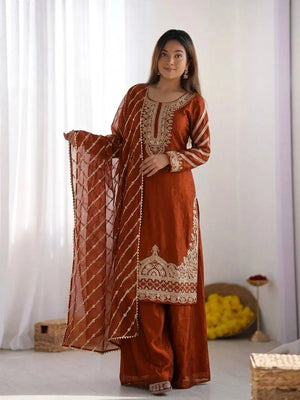 Pure Fendy Silk Handwork Sharara Suit for Festive and Wedding Occasions