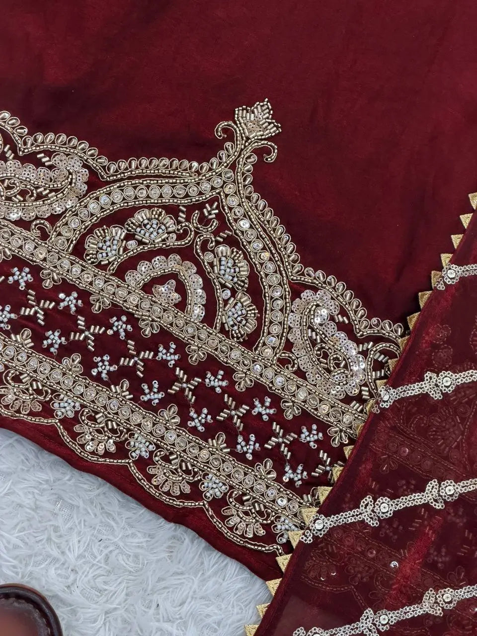 Pure Fendy Silk Handwork Sharara Suit for Festive and Wedding Occasions