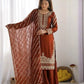 Pure Fendy Silk Handwork Sharara Suit for Festive and Wedding Occasions