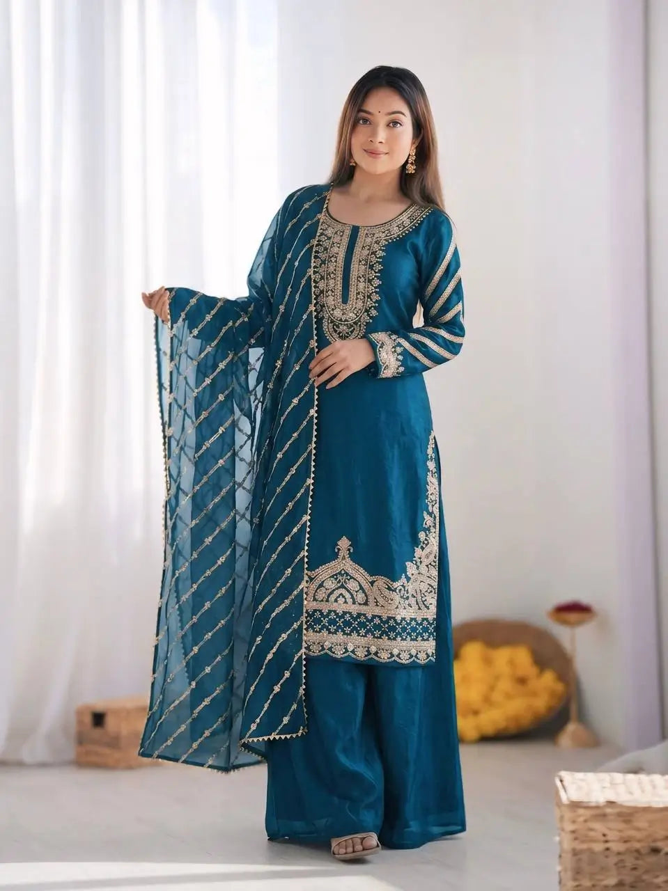 Pure Fendy Silk Handwork Sharara Suit for Festive and Wedding Occasions