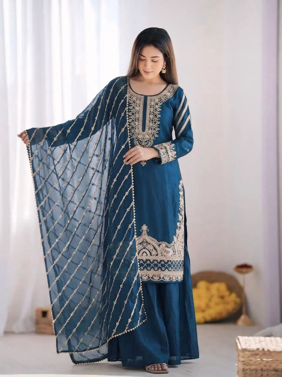 Pure Fendy Silk Handwork Sharara Suit for Festive and Wedding Occasions