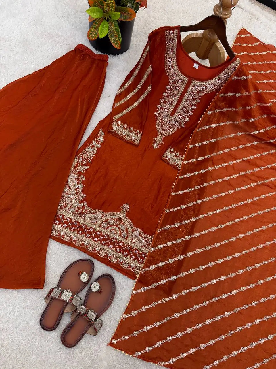 Pure Fendy Silk Handwork Sharara Suit for Festive and Wedding Occasions