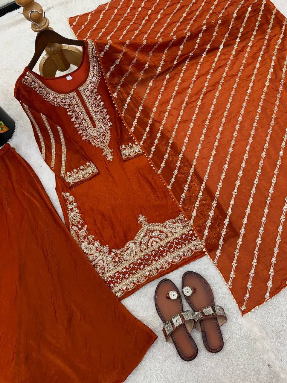 Pure Fendy Silk Handwork Sharara Suit for Festive and Wedding Occasions