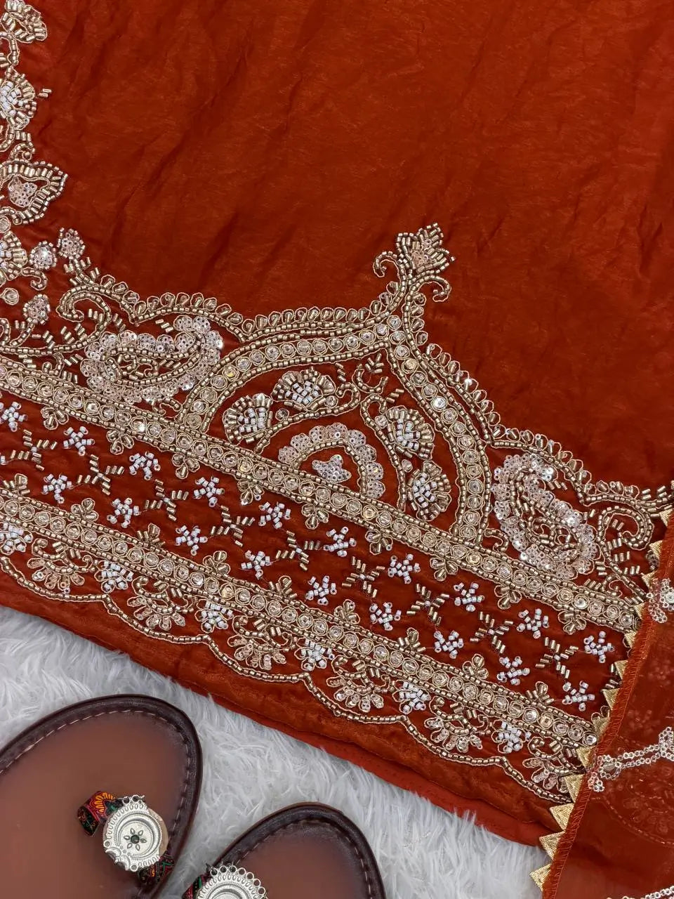 Pure Fendy Silk Handwork Sharara Suit for Festive and Wedding Occasions