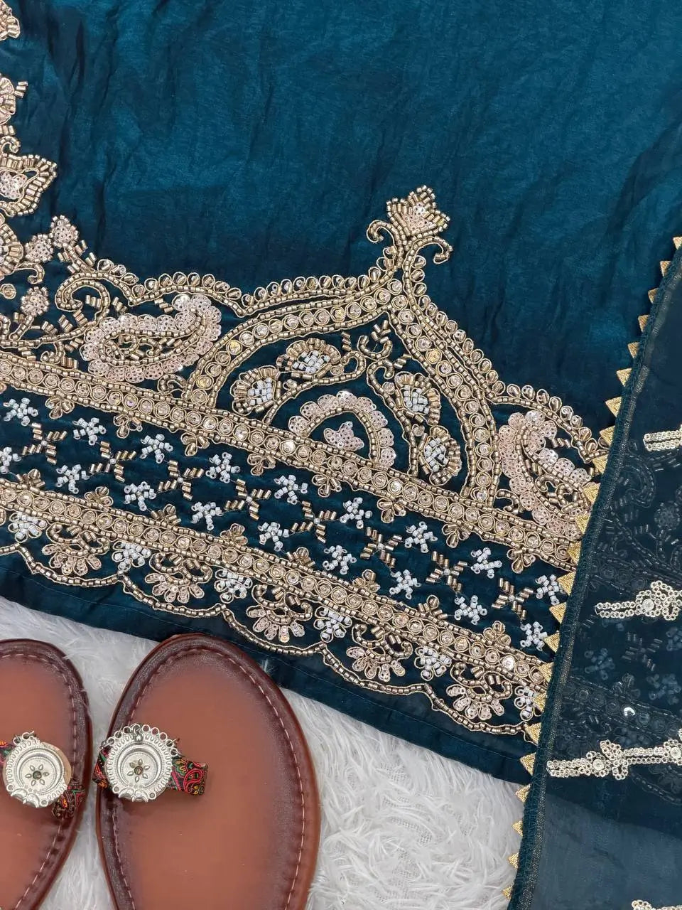 Pure Fendy Silk Handwork Sharara Suit for Festive and Wedding Occasions