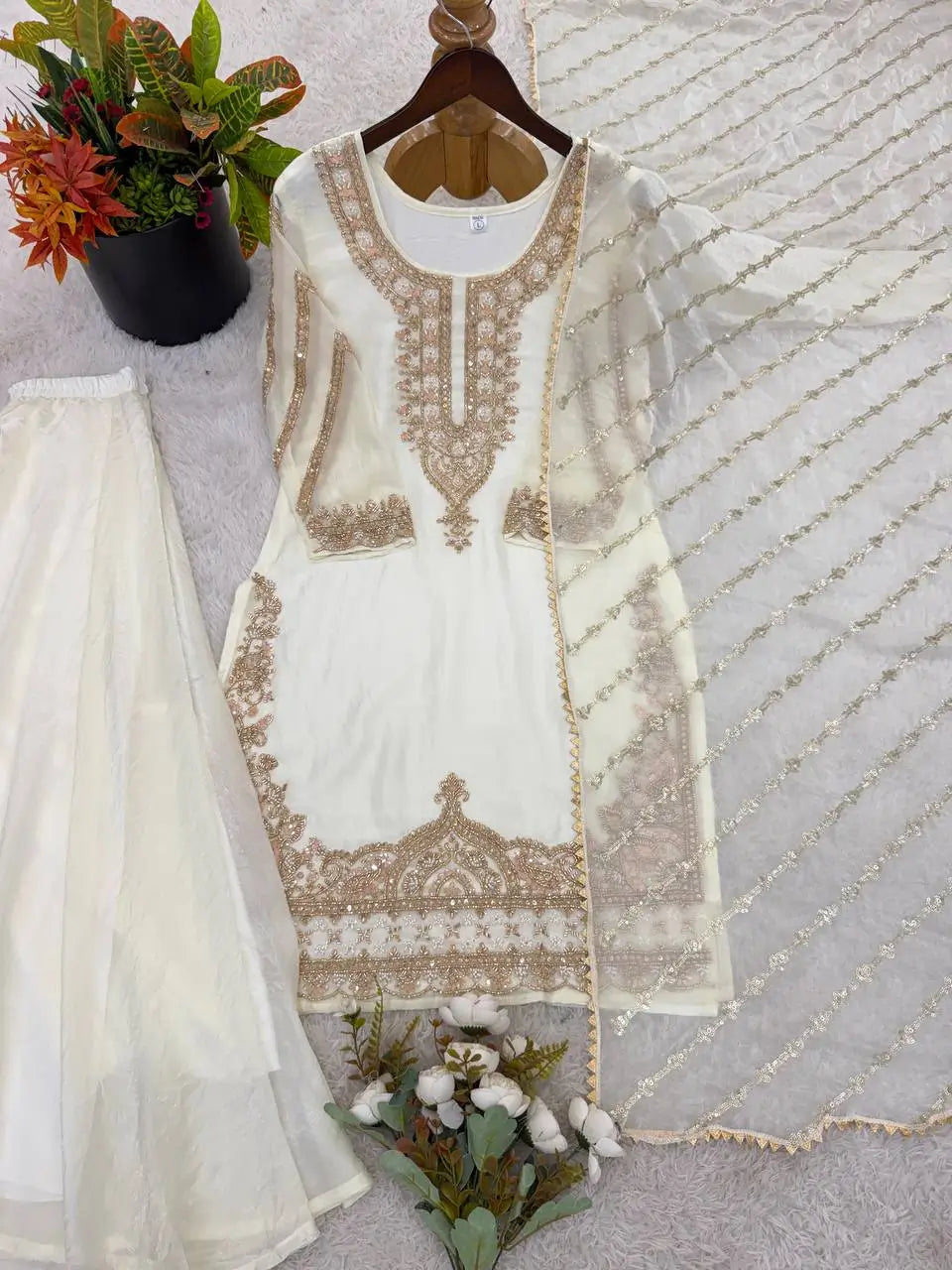 Pure Fendy Silk Handwork Sharara Suit for Festive and Wedding Occasions