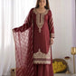 Pure Fendy Silk Handwork Sharara Suit for Festive and Wedding Occasions