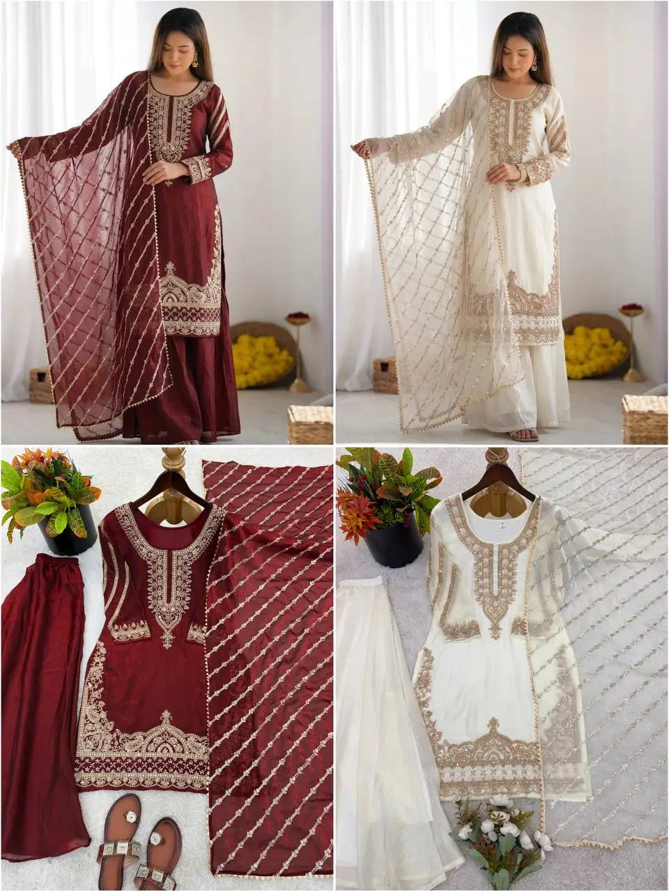 Pure Fendy Silk Handwork Sharara Suit for Festive and Wedding Occasions
