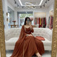 Pure Fox Georgette Anarkali Gown Set with Dupatta