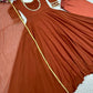 Pure Fox Georgette Anarkali Gown Set with Dupatta