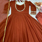 Pure Fox Georgette Anarkali Gown Set with Dupatta