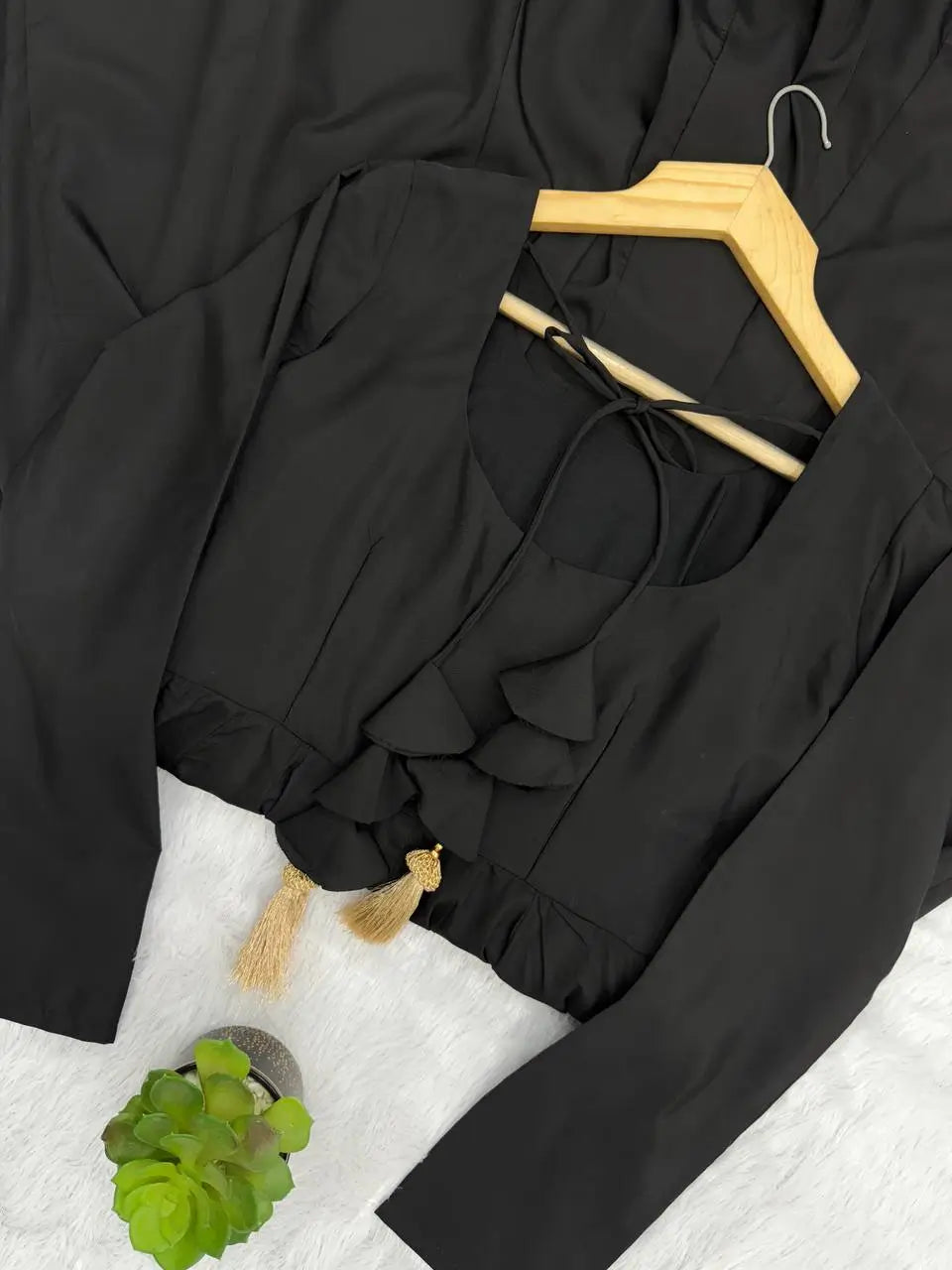 Pure French Crepe Embroidered Partywear Gown Set