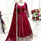 Pure Georgette Embroidered Anarkali Gown Set with Dupatta