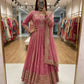 Pure Georgette Embroidered Anarkali Gown Set with Dupatta