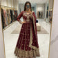 Pure Georgette Embroidered Anarkali Gown Set with Dupatta