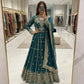 Pure Georgette Embroidered Anarkali Gown Set with Dupatta