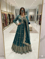 Pure Georgette Embroidered Anarkali Gown Set with Dupatta