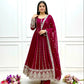 Pure Georgette Embroidered Anarkali Gown Set with Dupatta