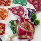 Pure Moss Chiffon Bandhani Saree with Gota patti Handwork and Aangi Blouse