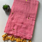 Pure Mull Cotton Saree With Gold Tassels