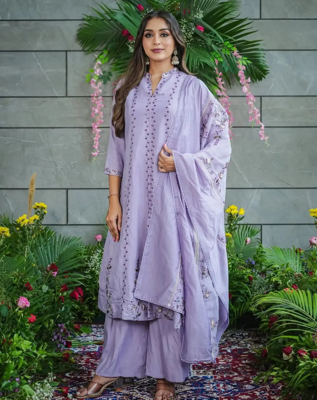 Pure Muslin Cotton Embroidered Kurta Set with Dupatta