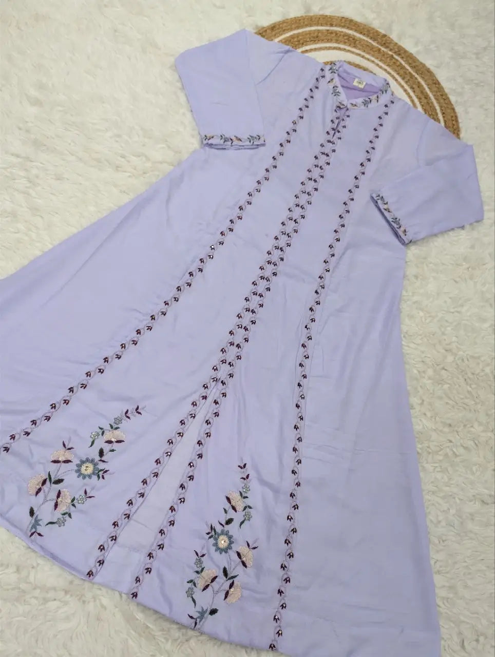 Pure Muslin Cotton Embroidered Kurta Set with Dupatta