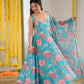 Pure Muslin Floral Print Partywear Gown Set