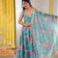Pure Muslin Floral Print Partywear Gown Set
