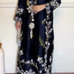 Pure Muslin Floral Print Partywear Gown Set