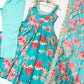 Pure Muslin Floral Print Partywear Gown Set