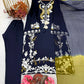 Pure Muslin Floral Print Partywear Gown Set