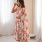 Pure Muslin Floral Print Partywear Gown Set