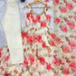 Pure Muslin Floral Print Partywear Gown Set