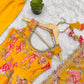 Pure Muslin Floral Print Partywear Gown Set