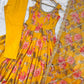 Pure Muslin Floral Print Partywear Gown Set