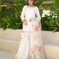 Pure Natural Crepe Embroidered Sharara Suit with Digital Print Dupatta – Festive & Party Wear