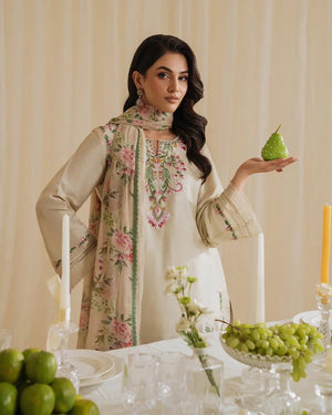 Pure Natural Crepe Embroidered Suit Set with Farshi Plazzo & Digital Print Dupatta – Festive & Party Wear