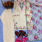 Pure Natural Crepe Embroidered Suit Set with Farshi Plazzo & Digital Print Dupatta – Festive & Party Wear