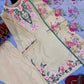 Pure Natural Crepe Embroidered Suit Set with Farshi Plazzo & Digital Print Dupatta – Festive & Party Wear