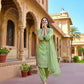 Pure Natural Crepe Farshi Palazzo Set with 3 mm Sequence Embroidery and Organza Dupatta