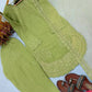 Pure Natural Crepe Farshi Palazzo Set with 3 mm Sequence Embroidery and Organza Dupatta