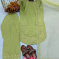 Pure Natural Crepe Farshi Palazzo Set with 3 mm Sequence Embroidery and Organza Dupatta