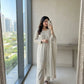 Pure Natural Crepe Farshi Palazzo Set with 3 mm Sequence Embroidery and Organza Dupatta