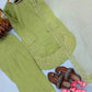 Pure Natural Crepe Farshi Palazzo Set with 3 mm Sequence Embroidery and Organza Dupatta