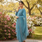 Pure Natural Crepe Farshi Palazzo Set with 3 mm Sequence Embroidery and Organza Dupatta