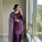 Pure Natural Crepe Farshi Palazzo Set with 3 mm Sequence Embroidery and Organza Dupatta