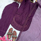 Pure Natural Crepe Farshi Palazzo Set with 3 mm Sequence Embroidery and Organza Dupatta