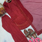 Pure Natural Crepe Farshi Palazzo Set with 3 mm Sequence Embroidery and Organza Dupatta