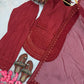 Pure Natural Crepe Farshi Palazzo Set with 3 mm Sequence Embroidery and Organza Dupatta