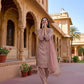 Pure Natural Crepe Farshi Palazzo Set with 3 mm Sequence Embroidery and Organza Dupatta